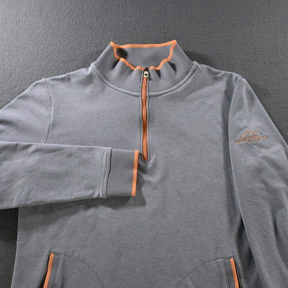 FootJoy Womens Cramer Mountain Club 1/4 Zip Pullover Size M Gray Orange Trim